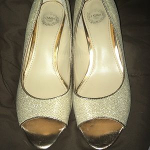 Sparkly I. Miller Beautiful Shoes Peeptoe Kitten Heels size 8M